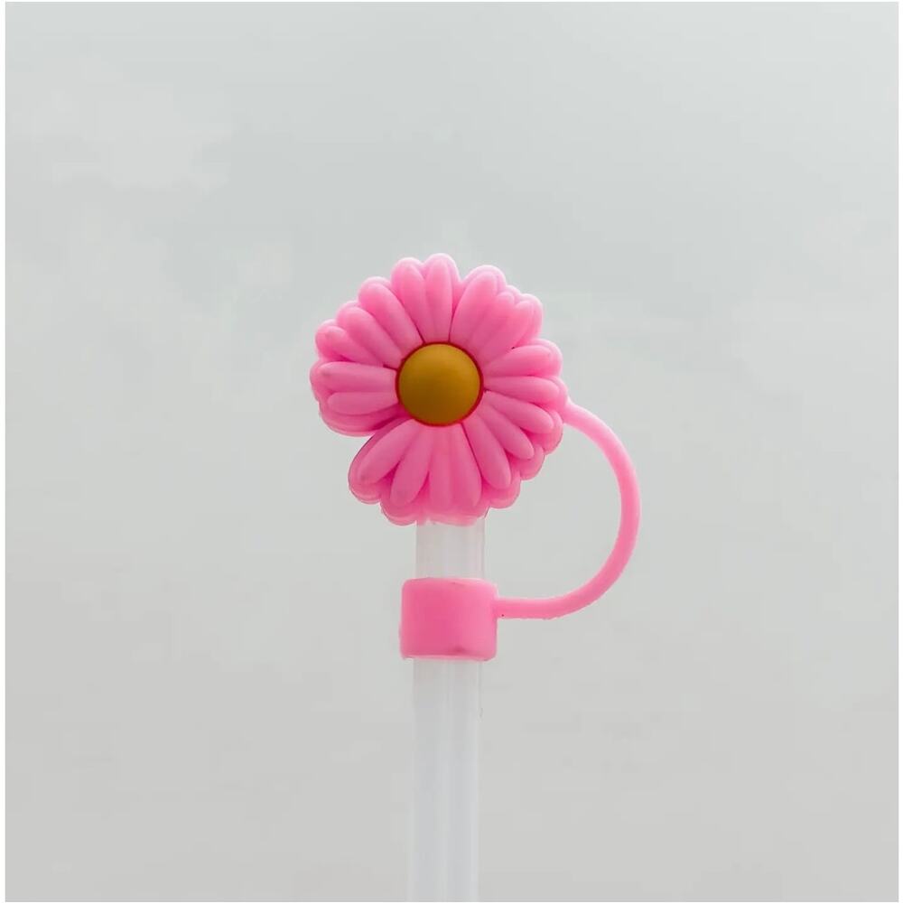 Bloom with Every Sip – Pink and Yellow Daisy Straw Covers